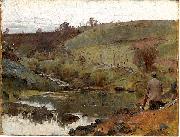 Tom roberts A quiet day on Darebin Creek oil painting